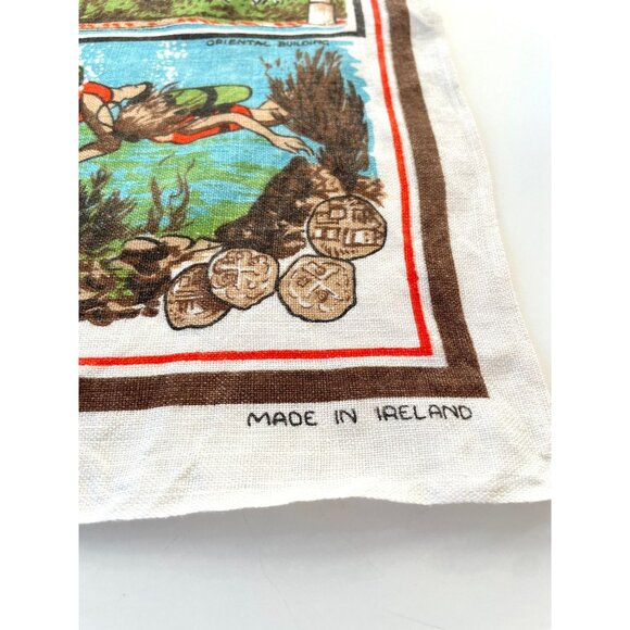 Vintage 60s Freeport Bahamas tea towel, souvenir linen, 100% linen, Ireland - Picture 6 of 8